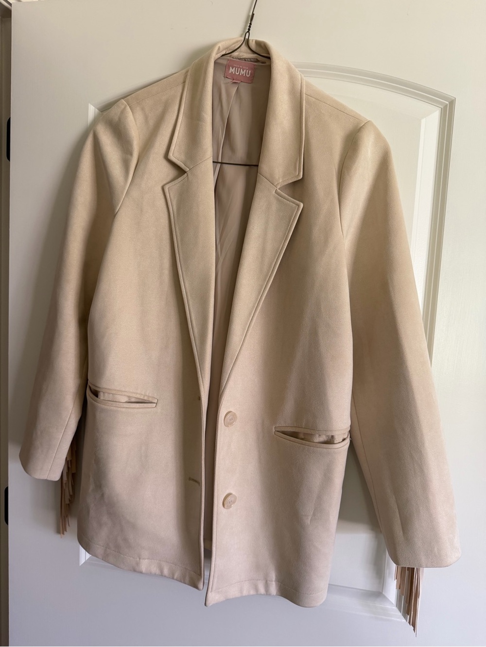Show Me Your MuMu Cream Fringe Blazer - Picture 3 of 5